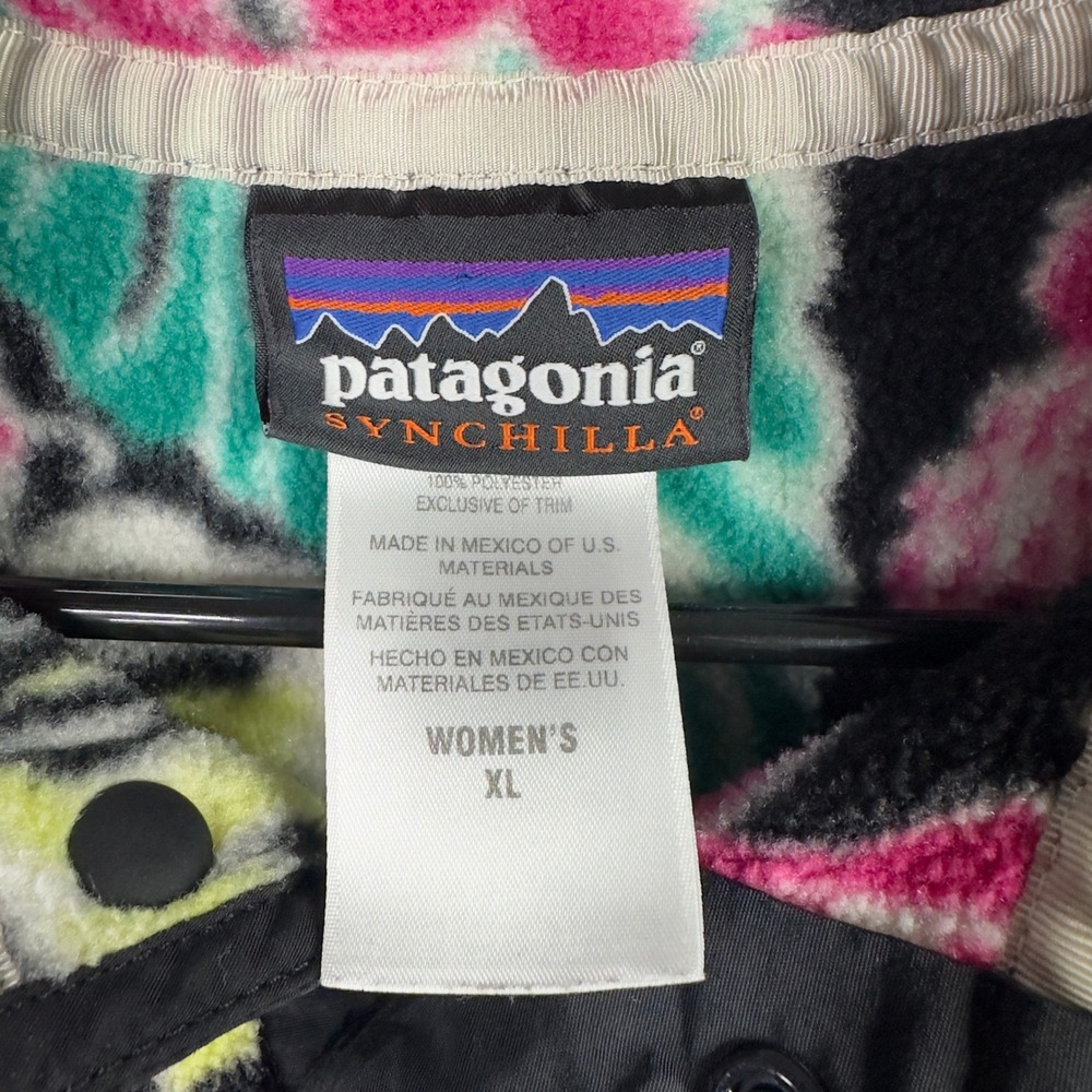 Patagonia Synchilla Snap-T Floral Fleece Pullover Womens XL Gorpcore Cottagecore - Picture 6 of 10